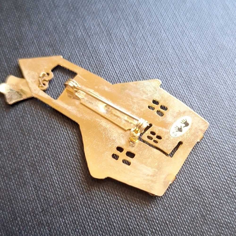 Festive Schoolhouse Earrings and Brooch Set - Picture 4 of 8